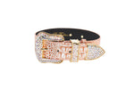 Copper Embossed Croc Italian Leather Swarovski Crystal Collar