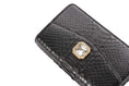 Load image into Gallery viewer, Black Python Clutch With Custom Swarovski Crystal