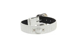 Matte White Snake Collar With Silver Swarovski Crystal Hardware Collar