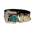 Load image into Gallery viewer, Multi-Color Embossed Snake Italian Leather Collar, with our Italian Made Swarovski Crystal Hardware