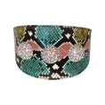Load image into Gallery viewer, Multi-Color Embossed Snake Italian Leather Wide Style Collar With Custom Swarovski Crystal Rivets