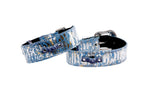 Light Blue/Dark Blue Silver Iridescent Snake Classic Collar & Swarovski Crystal Collar Set
