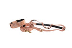 Copper Embossed Croc Italian Leather With Classic Collar, Leash & Harness