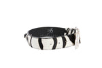 Zebra Print Hair On Hide Italian Leather With Swarovski Crystal Hardware