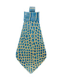 Blue & Gold Embossed Croc Italian Leather Tie