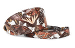 Butterfly Print Italian Leather 3 Wide Style Collar & Matching Leash Set