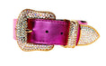 Load image into Gallery viewer, Pink Foil Italian Leather/Swarovski Crystal Collar, Leash, Harness Set by Allysa Payne Beverly Hills
