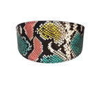 Multi-Color Embossed Snake Italian Leather Wide Style Collar