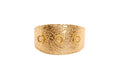 Load image into Gallery viewer, Gold Floral Print Italian Leather with Gold Sunflower Rivets by Allysa Payne Beverly Hills