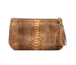 Bronze Python Clutch