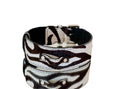 Load image into Gallery viewer, Luxury Pet Fashion Zebra Print Hair On Hide Italian Leather Collar With Classic Hardware