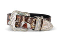 Load image into Gallery viewer, Butterfly Print Italian Leather Collar With Custom Swarovski Crystal Hardware