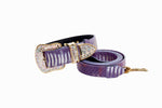 Luxury Pet Fashion Purple/Silver Multi-Tone Snakeskin Collar & Leash Set With Our Swarovski Crystal Hardware