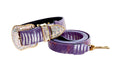 Load image into Gallery viewer, Luxury Pet Fashion Purple/Silver Multi-Tone Snakeskin Collar & Leash Set With Our Swarovski Crystal Hardware