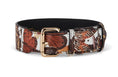 Load image into Gallery viewer, Butterfly Print Italian Leather Classic Collar
