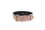 Pink, Purple & Silver Embossed Croc Italian Leather/Classic Collar