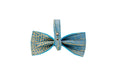 Load image into Gallery viewer, Blue & Gold Embossed Croc Italian Leather Bow tie by Allysa Payne Beverly Hills