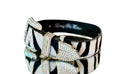 Load image into Gallery viewer, Luxury Pet Fashion Tiger Print Hair On Hide Italian Leather Collar With Swarovski Crystal Hardware