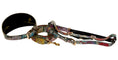 Load image into Gallery viewer, Olive Floral Mosaic Italian Leather 3” Wide Style Collar, Leash & Harness Set