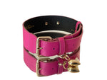 Luxury Pet Fashion Classics! Soft Fuchsia Italian Leather With Our Gold Classic Hardware