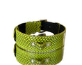 Load image into Gallery viewer, Luxury Pet Fashion Neon Green Snakeskin Collar/Classic Hardware