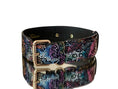 Load image into Gallery viewer, Luxury Pet Fashion Black Floral Lace Italian Leather With Gold Classic Hardware