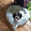 Load image into Gallery viewer, Mr. Peanut's 28" OrthoPlush® Pet Bed - Snowflake White Two Tone