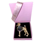 Gold Clear Body Poodle Crystal Brooch