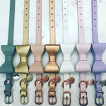 Leather Bow Tie Collar - Midnight