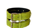 Load image into Gallery viewer, Luxury Pet Fashion Neon Green Snakeskin Collar/Classic Hardware
