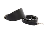 Black Vegan Leather 2 Wide Style Collar & Leash Set