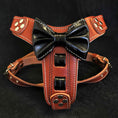 Load image into Gallery viewer, The "Bowtie" leather harness brown Small to Medium Size