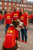 Load image into Gallery viewer, Parisian Pet 'Team Spain' Jersey for Dogs & Cats – Spain Flag-Inspired Pet Outfit, Soccer Fan Apparel for Dogs & Cats, Red and Yellow Stripes