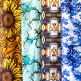 Load image into Gallery viewer, Oversized fleece throw blanket by Southlake Paws featuring vibrant patterns: sunflower, marble, and geometric designs. 60" x