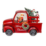 Kurt Adler 9.5-Inch Battery Operated USB LED Lighted Santa and Christmas Tree in Truck Water Globe