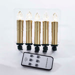 Kurt Adler Battery-Operated Taper LED Candle with Clips, 5 pieces