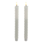 Kurt Adler 9.7-Inch Battery Operated LED Flicker Flame Diamond Shaped Taper Candle Set
