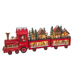 Kurt Adler 22.24-Inch Battery Operated LED Lighted Truck With Santa and Home Scene Table Piece