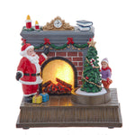Kurt Adler Battery Operated Animated Fireplace Scene with Santa and Tree