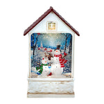 Kurt Adler 9.2-Inch Battery-Operated Lighted Snowman House Water Lantern