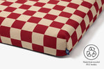 Red Checker | Dog Bed with Cover | Red Checkered Bedding LAY LO Pets
