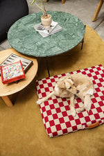 Red Checker | Dog Bed with Cover | Red Checkered Bedding LAY LO Pets