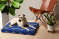 Load image into Gallery viewer, Blue Bogolan | Boho Dog Bed or Bed Cover