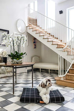 Black Grid | Fancy Dog Bed or Bed Cover LAY LO Pets