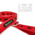 Load image into Gallery viewer, EcoBark Cherry Red Dog Leash- Padded Comfort Grip Leash with Dog Pattern - 4 ft, 5 ft, and 6 ft Leash for Small and Medium Dogs