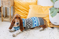 Load image into Gallery viewer, Light Blue Fair Isle Dog Sweater