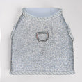 Load image into Gallery viewer, Hello Doggie luxury crystal dog harness with silver crystals and pearl trim for pets