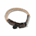 Load image into Gallery viewer, Dog Collars Premium New! Matte Black/Natural Rope & Leather Cat & Dog Collar