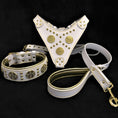 Load image into Gallery viewer, "Maximus White" BIG dog SET- Harness - collar - lead. Brass rivets