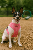 Load image into Gallery viewer, Parisian Pet 'Pink Dot Harness' for Dogs & Cats – Adjustable, Comfortable Pink Polka Dot Dog Harness, Stylish Fit for Small Pets
